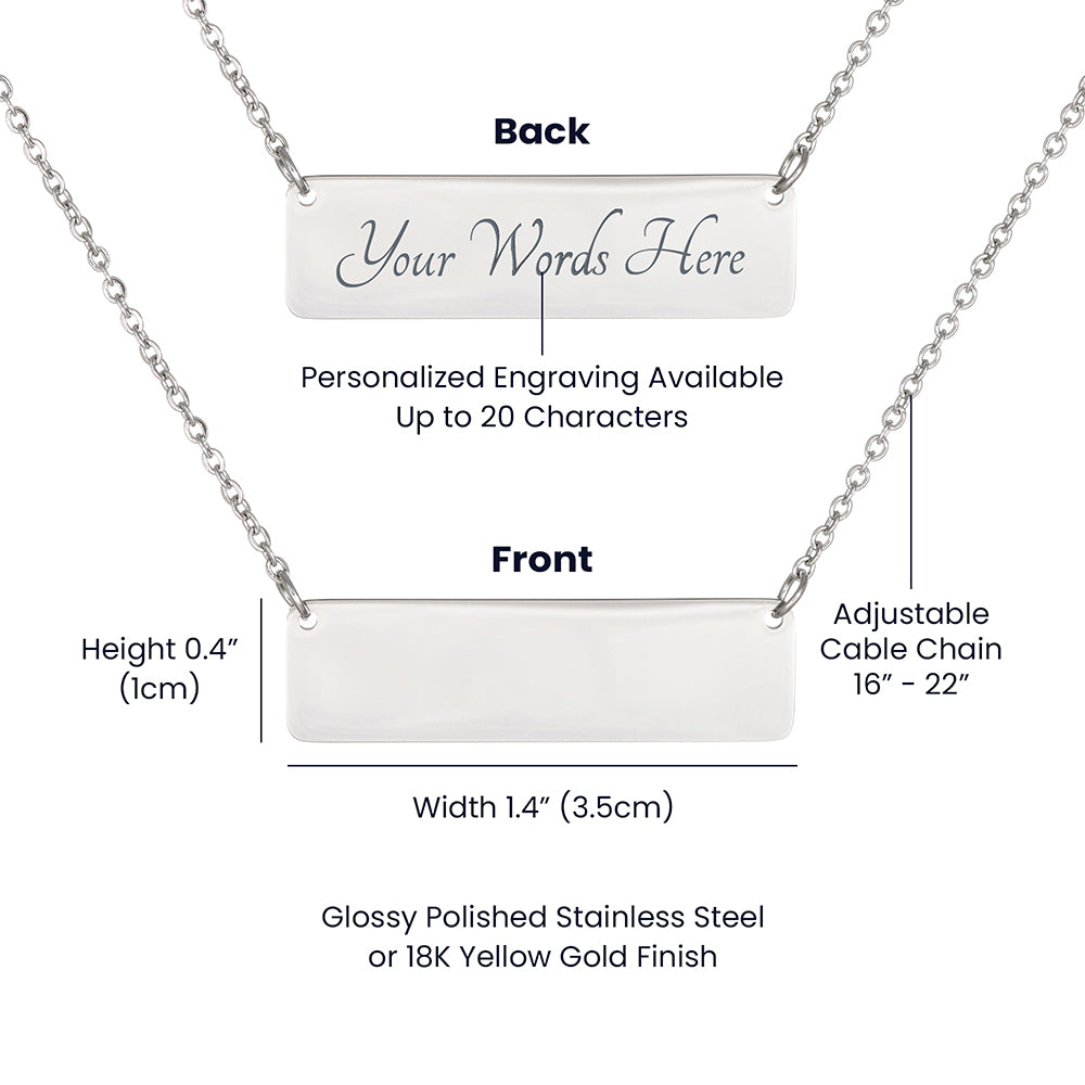 Roman Numerals Bar Necklace