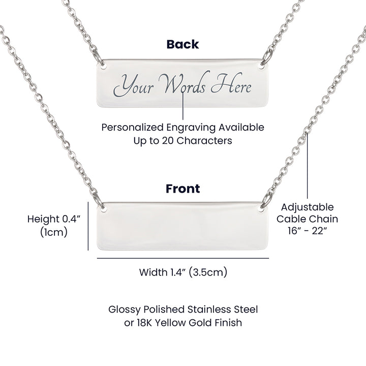 Roman Numerals Bar Necklace
