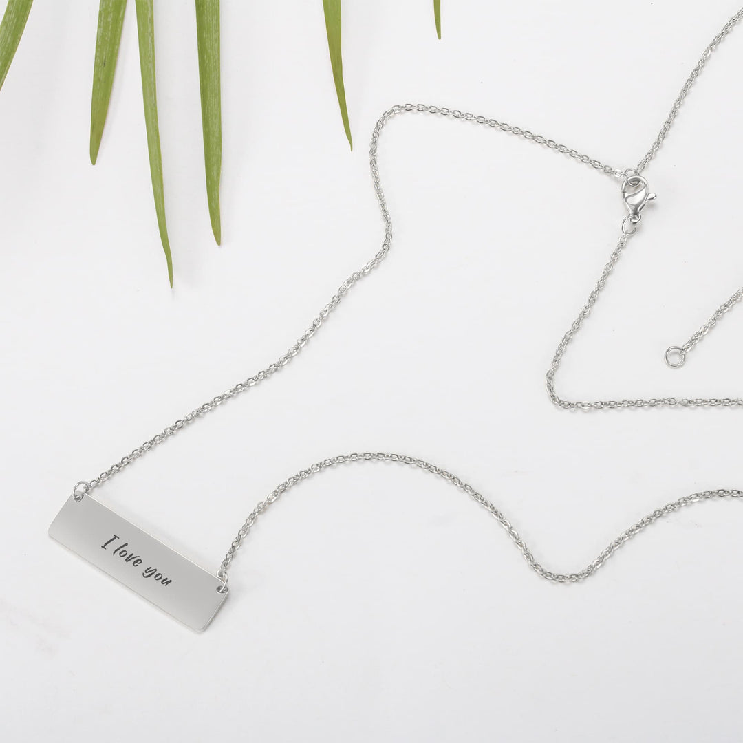 Roman Numerals Bar Necklace