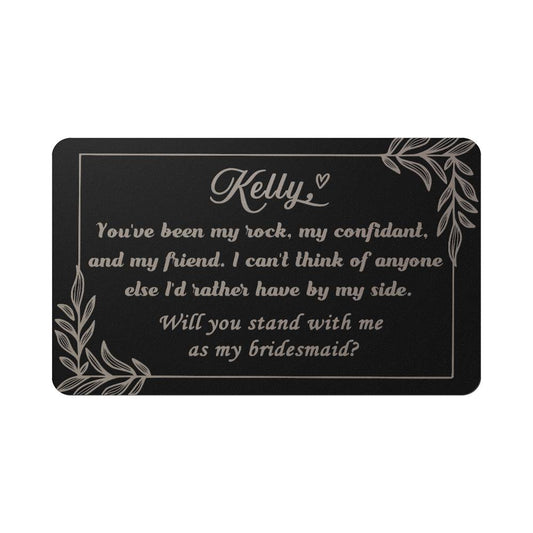 Personalized Bridesmaid Proposal Wallet card