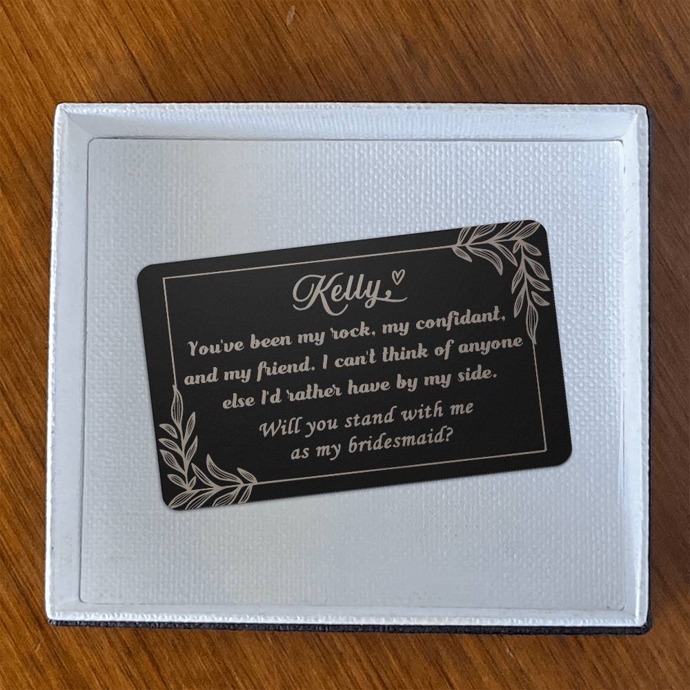 Personalized Bridesmaid Proposal Wallet card