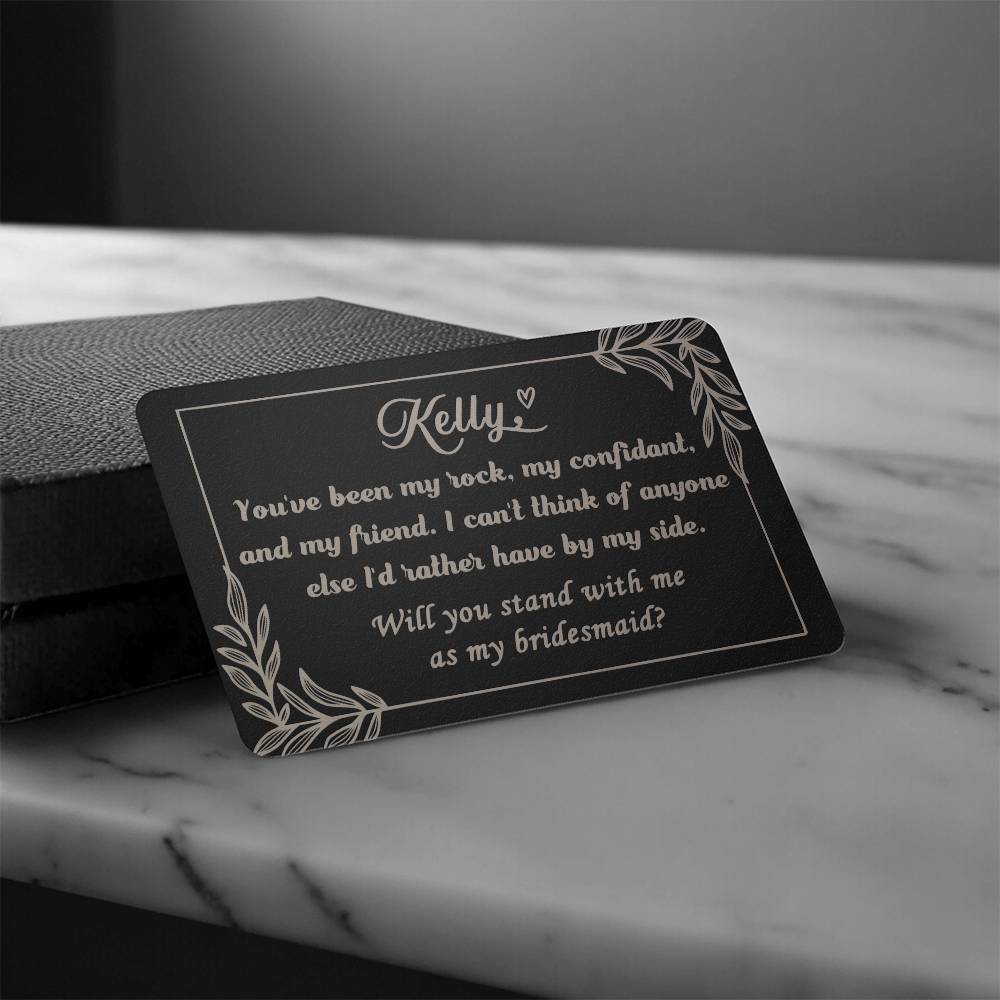 Personalized Bridesmaid Proposal Wallet card