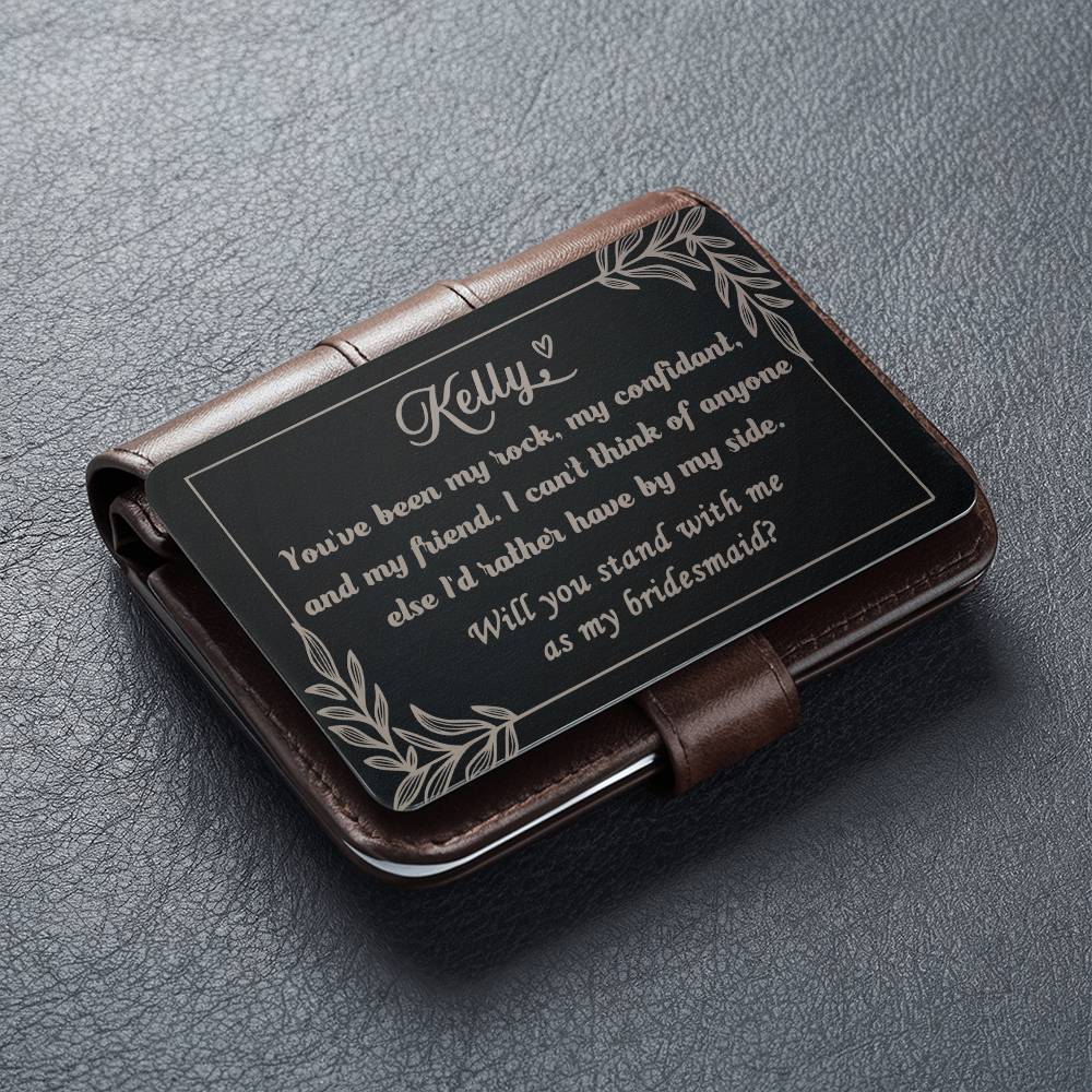 Personalized Bridesmaid Proposal Wallet card