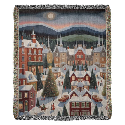 Winter Village Woven Throw Blanket