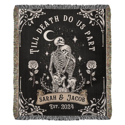 Personalized Skeletons Wedding Anniversary Blanket