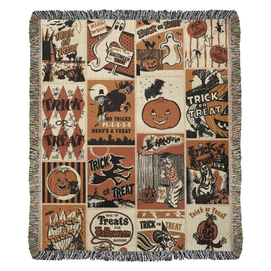 Spooky Season Throw Halloween  Woven Blanket