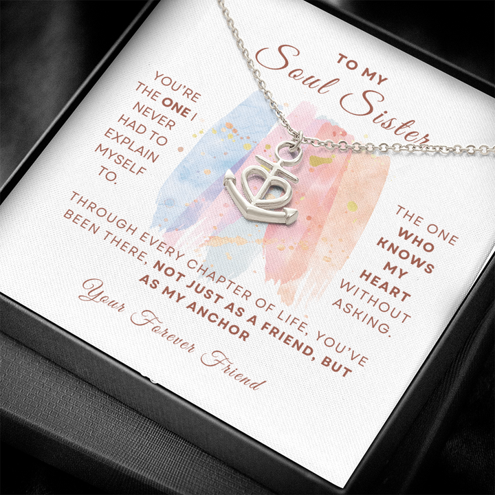 Soul Sister Anchor Necklace Gift for Friend