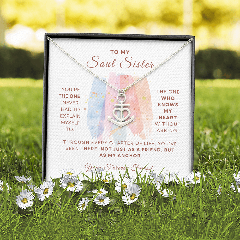 Soul Sister Anchor Necklace Gift for Friend