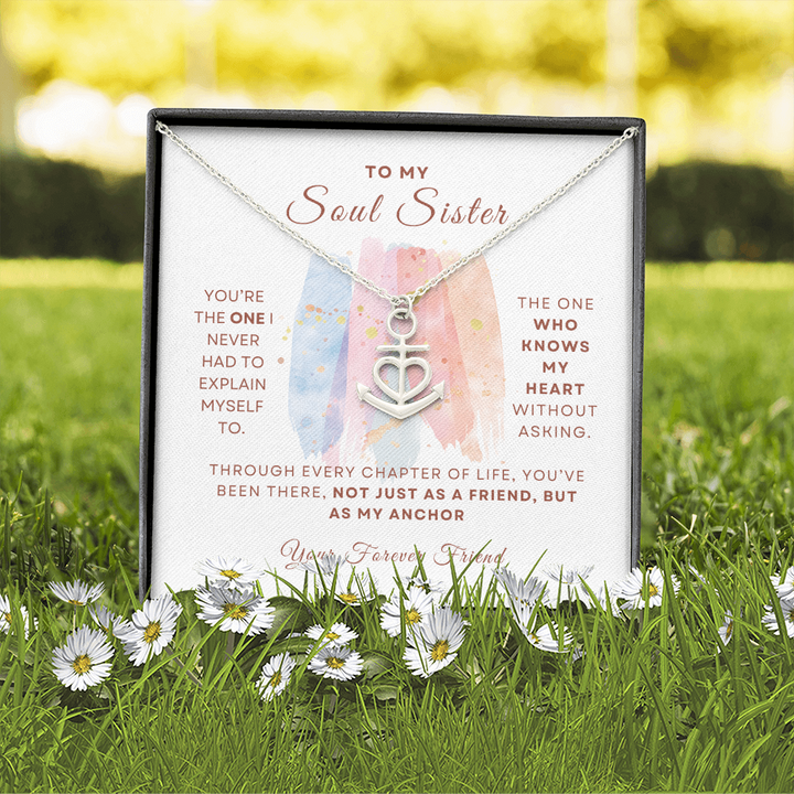 Soul Sister Anchor Necklace Gift for Friend