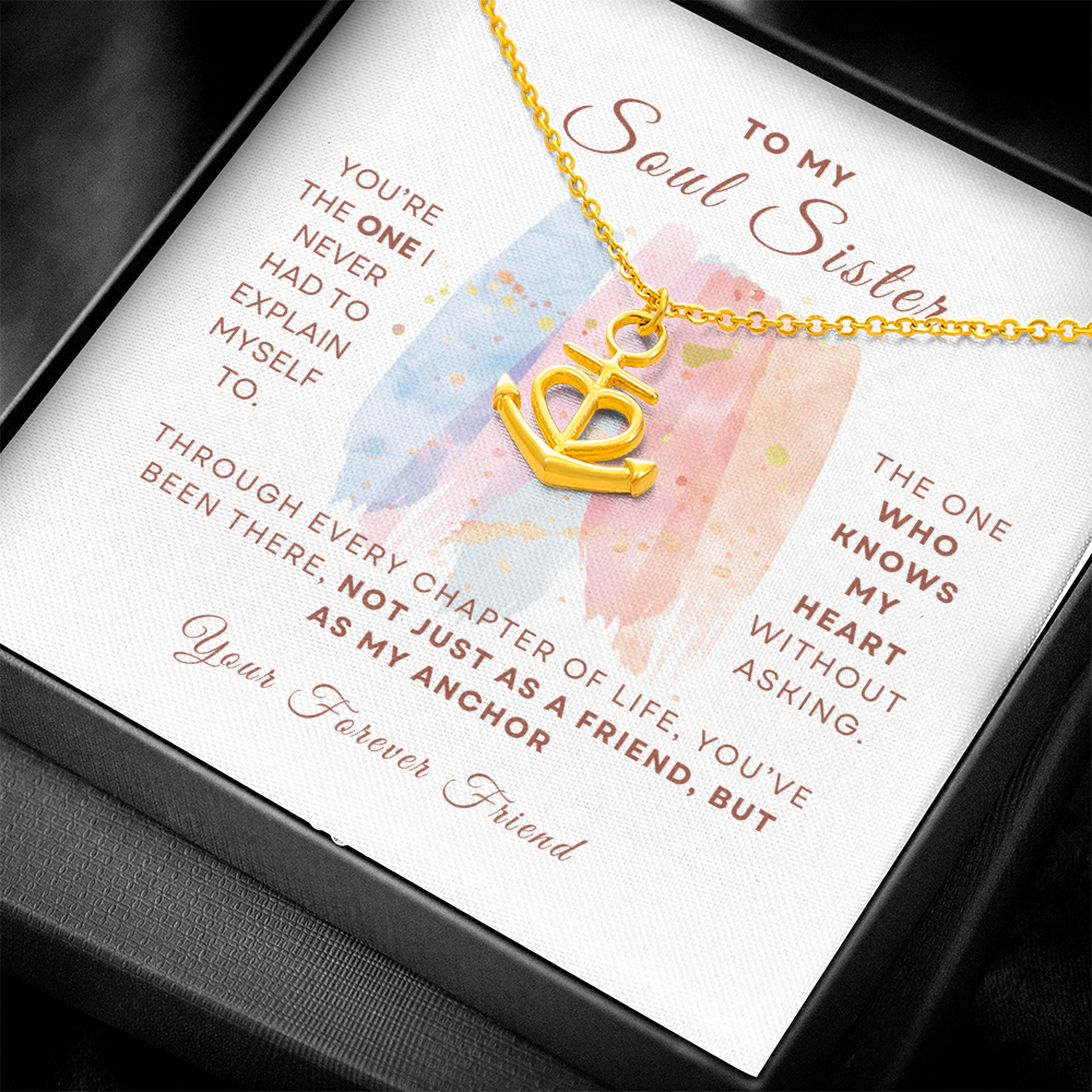 Soul Sister Anchor Necklace Gift for Friend
