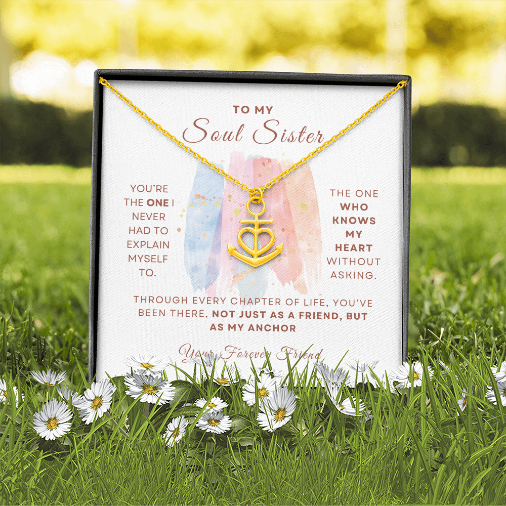 Soul Sister Anchor Necklace Gift for Friend