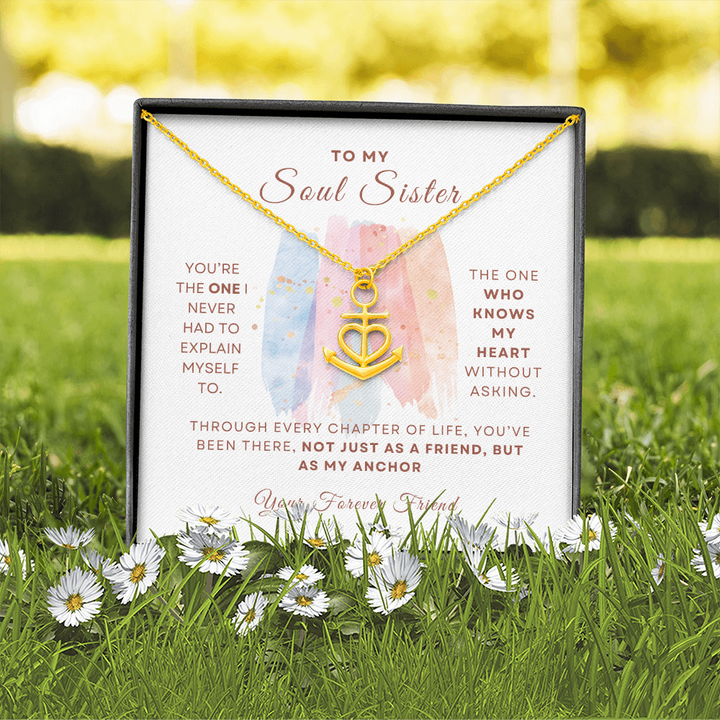 Soul Sister Anchor Necklace Gift for Friend