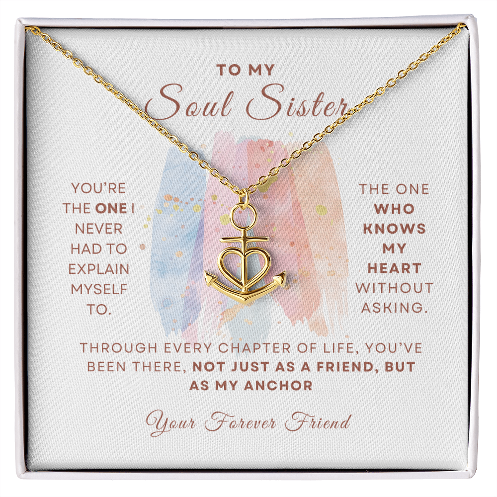Soul Sister Anchor Necklace Gift for Friend