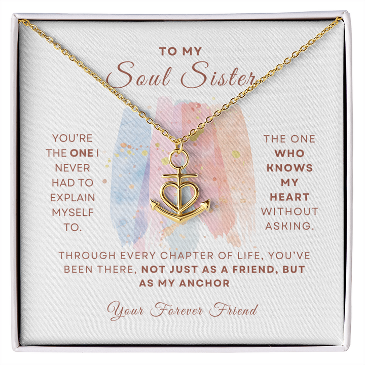 Soul Sister Anchor Necklace Gift for Friend