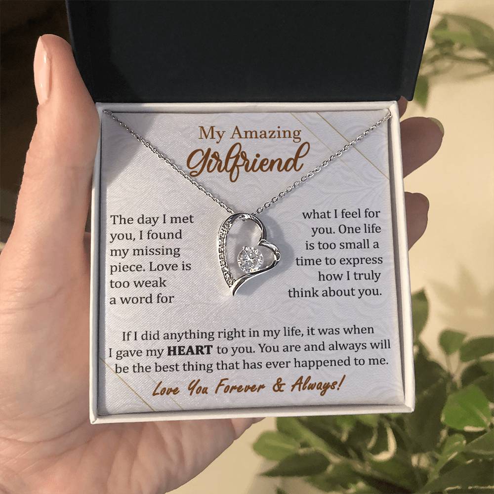 Heart Necklace Gift for Amazing Girlfriend