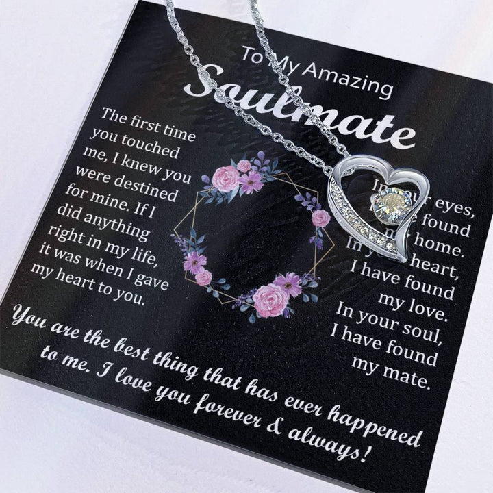 Heart Pendant Necklace for Soulmate with Message