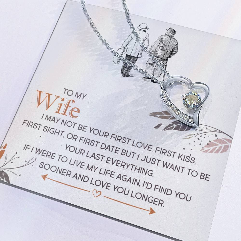 To My Wife Forever Love Heart Necklace