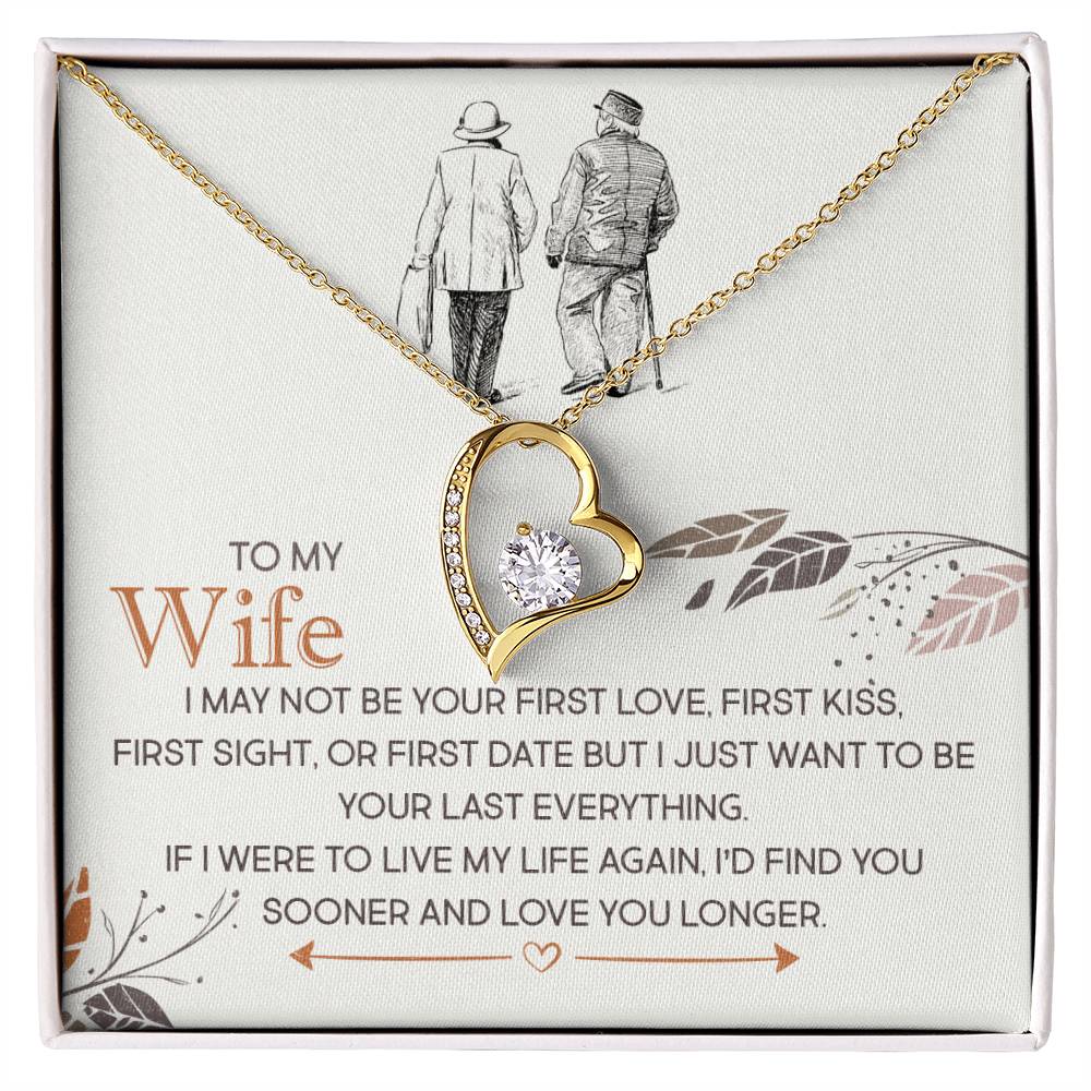 To My Wife Forever Love Heart Necklace