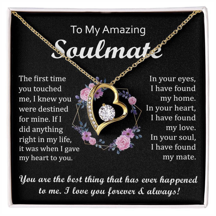 Heart Pendant Necklace for Soulmate with Message