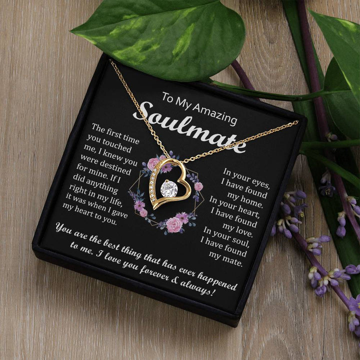Heart Pendant Necklace for Soulmate with Message