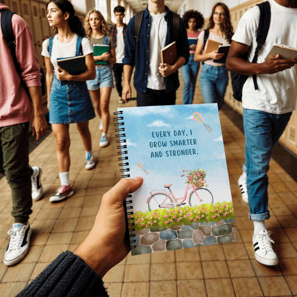 Smarter and Stronger Daily Growth Spiral Notebook