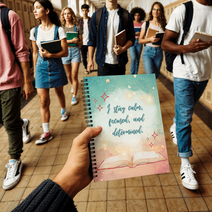 Calm and Focused Affirmation Spiral Notebook