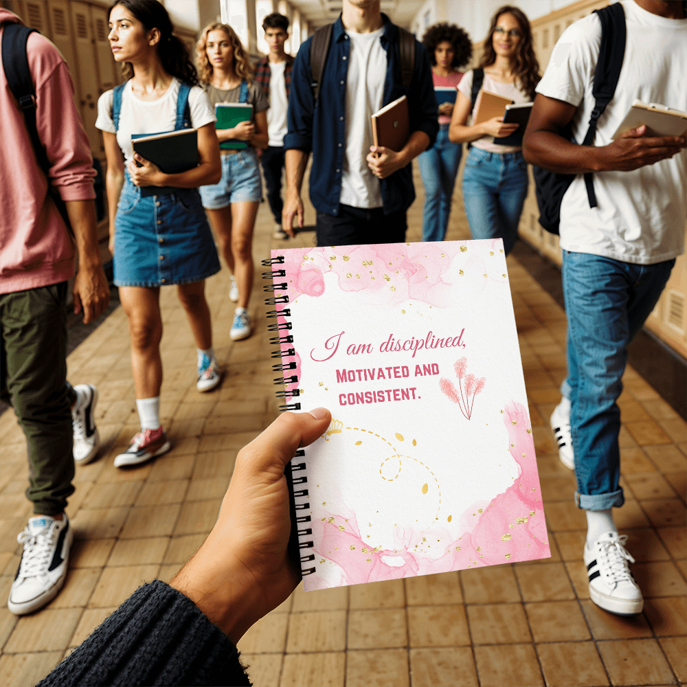 Disciplined and Motivated Affirmation Spiral Notebook