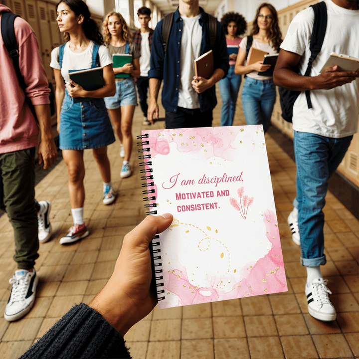 Disciplined and Motivated Affirmation Spiral Notebook