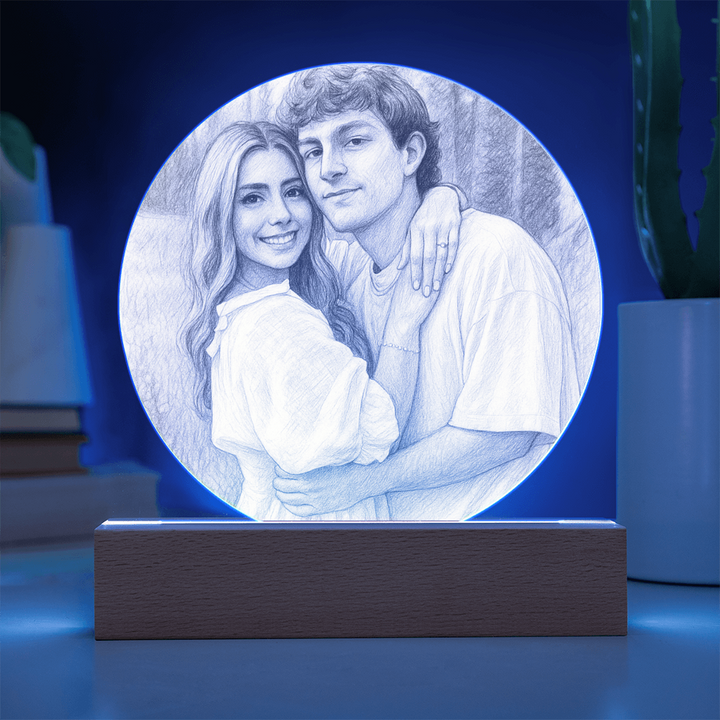 Custom Couple Sketch Photo Acrylic Plaque