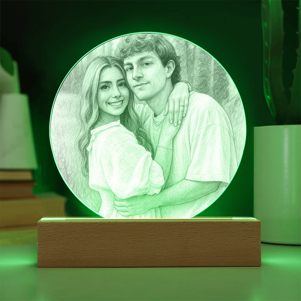 Custom Couple Sketch Photo Acrylic Plaque