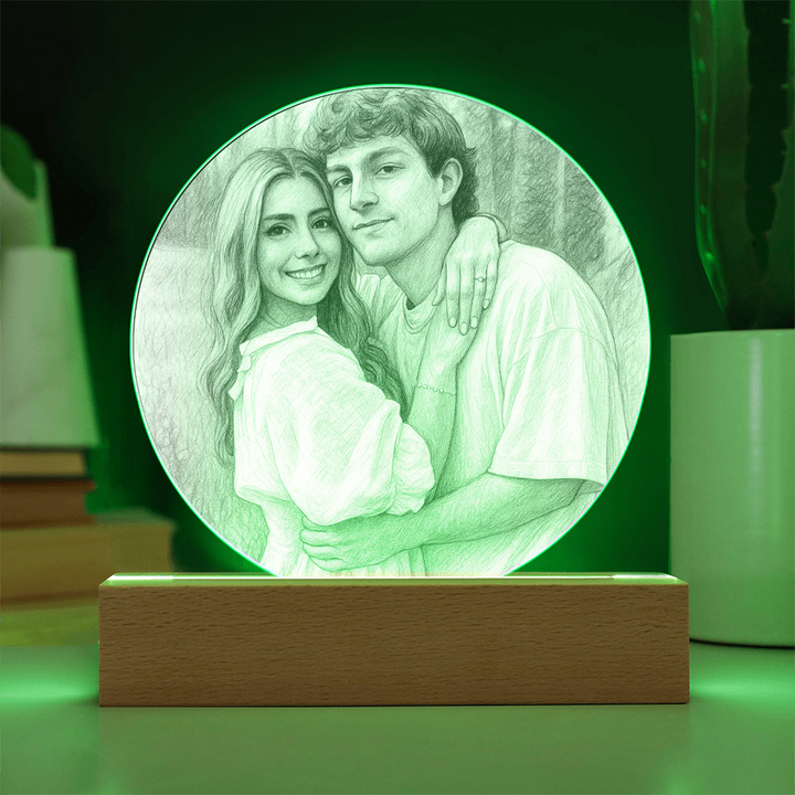 Custom Couple Sketch Photo Acrylic Plaque