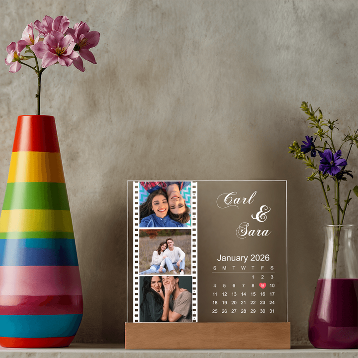 Personalized Couples Photo with Calendar
