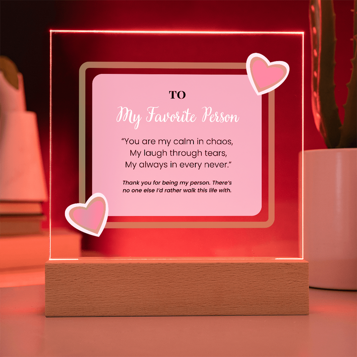 Friendship Acrylic Plaque - My Favorite Person