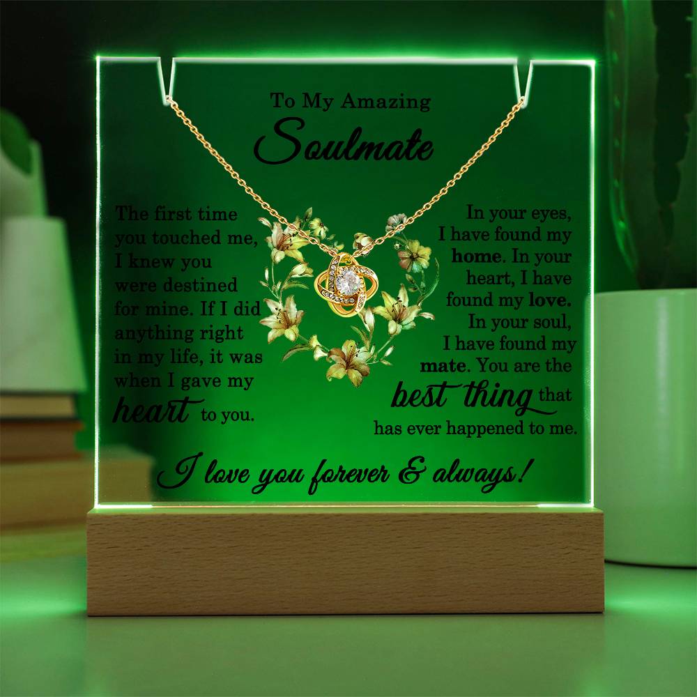 To My Soulmate Plaque  with Necklace