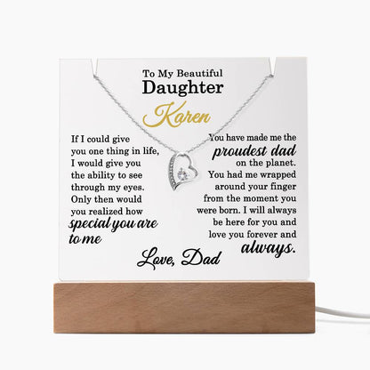 Personalized Daughter plaque gift from Proud Dad