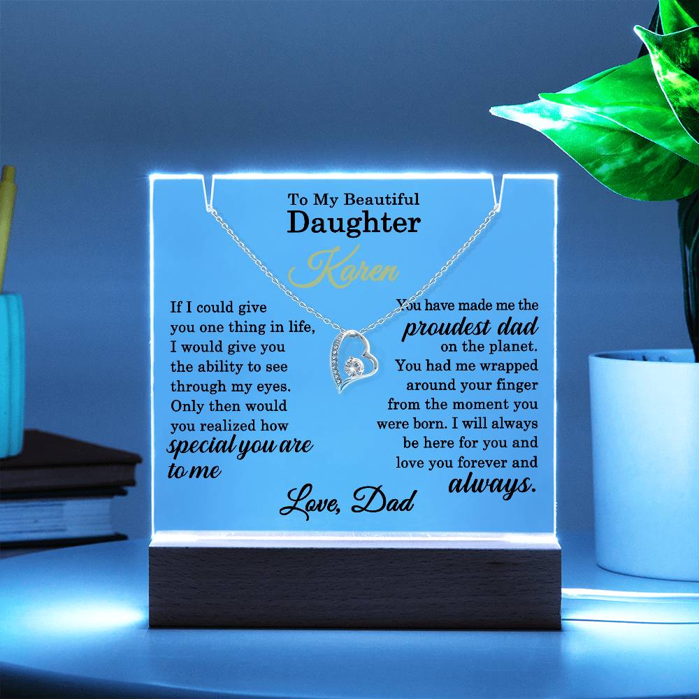 Personalized Daughter plaque gift from Proud Dad