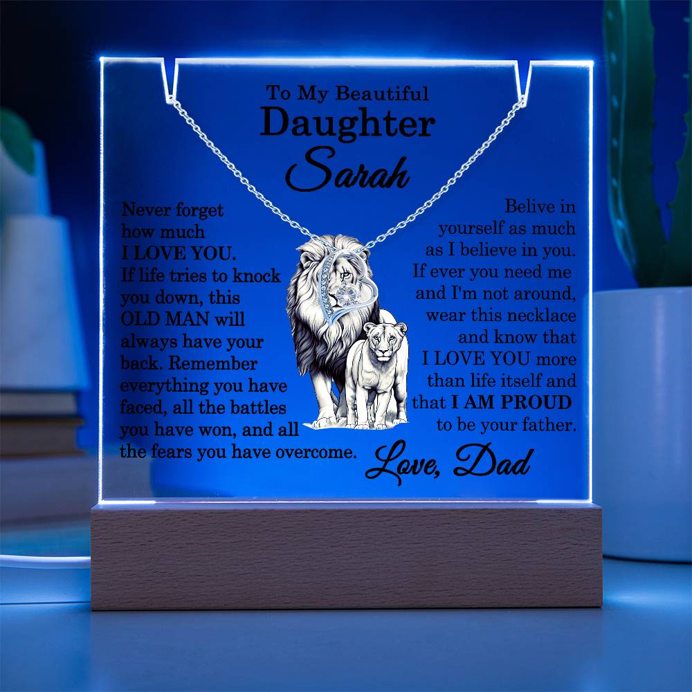 Personalized Daughter Plaque gift from Dad