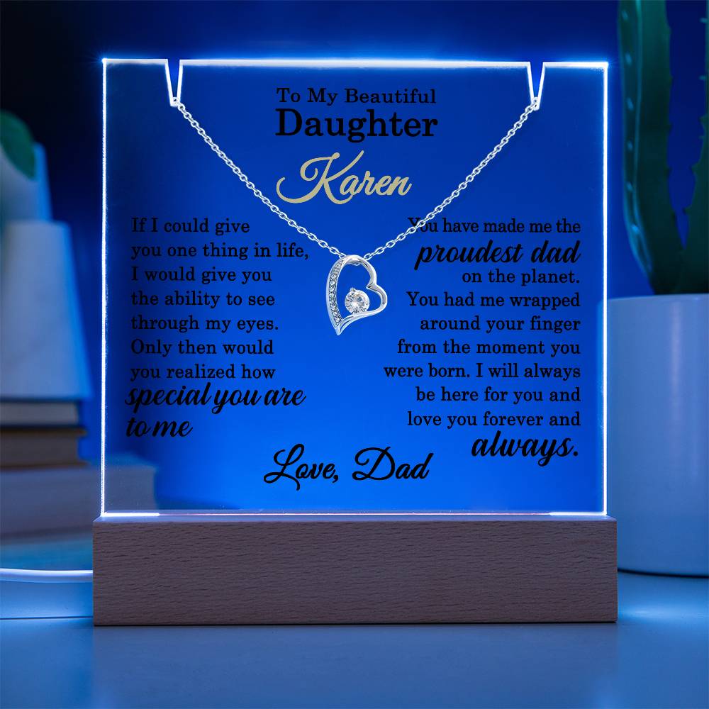 Personalized Daughter plaque gift from Proud Dad