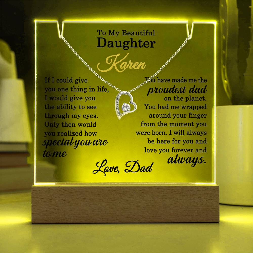 Personalized Daughter plaque gift from Proud Dad