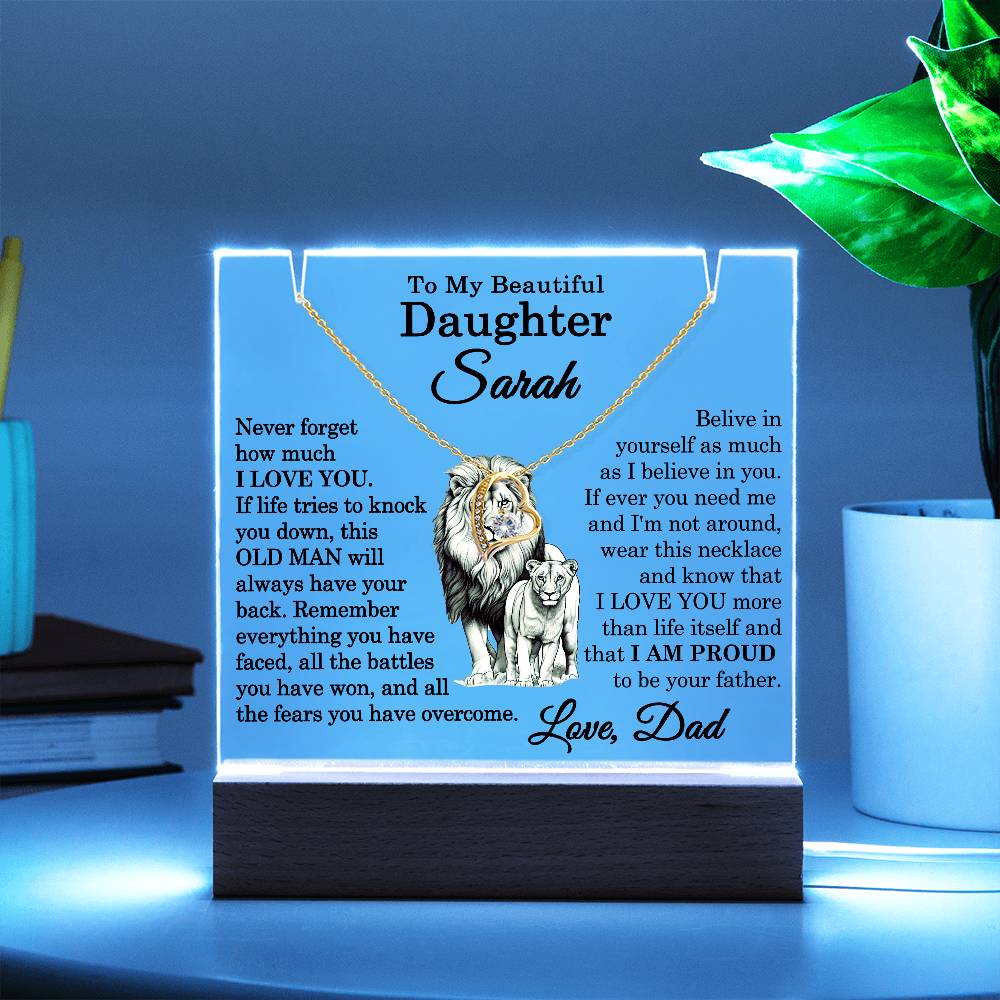 Personalized Daughter Plaque gift from Dad