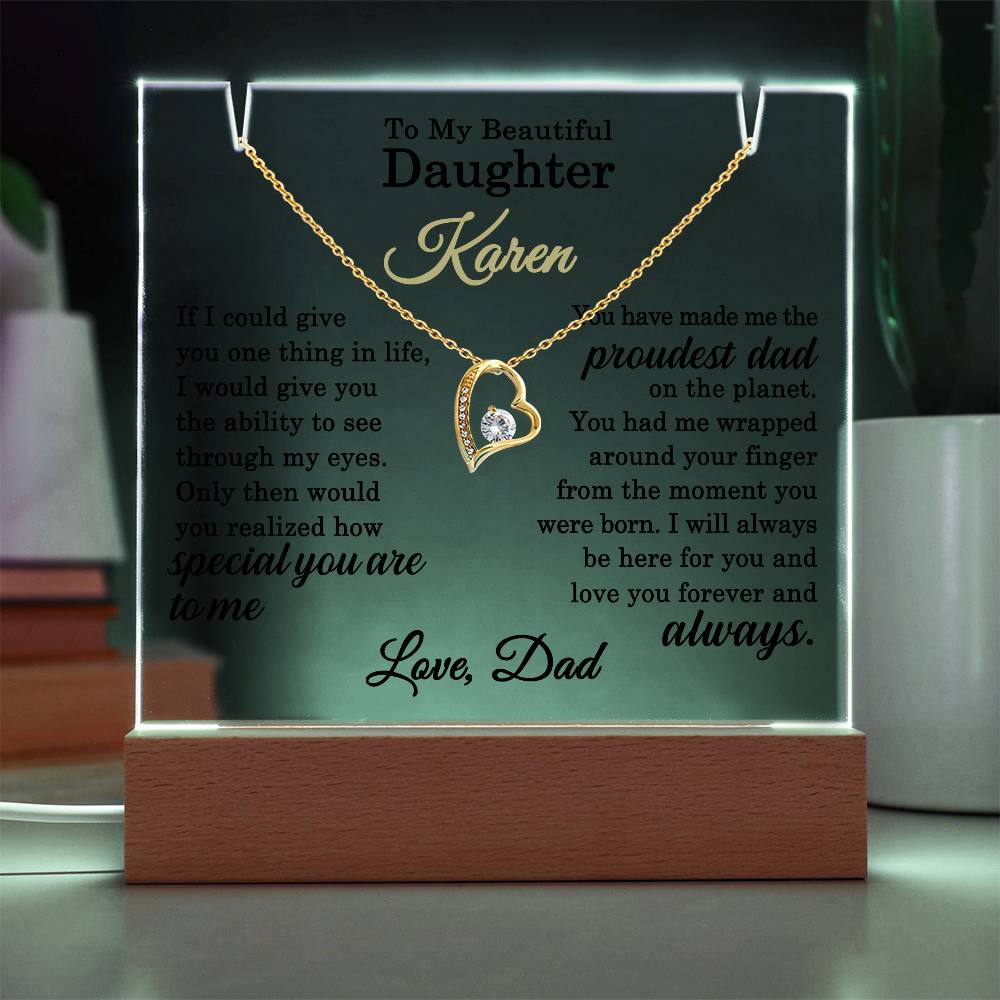 Personalized Daughter plaque gift from Proud Dad