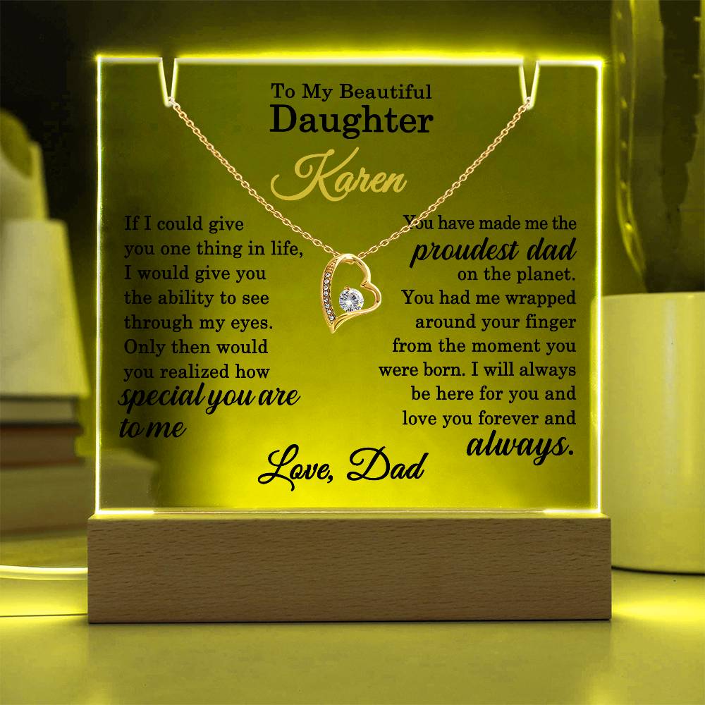 Personalized Daughter plaque gift from Proud Dad