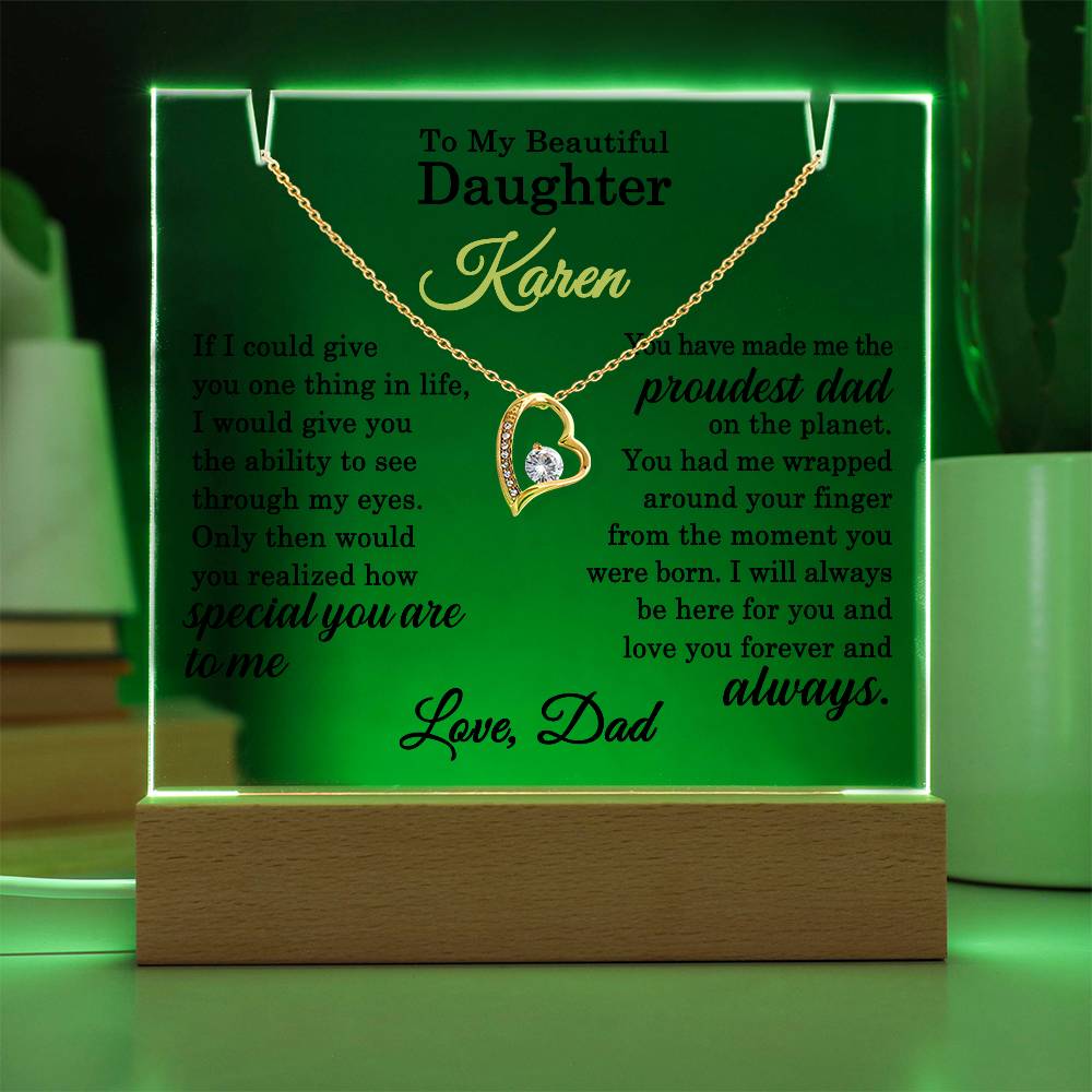 Personalized Daughter plaque gift from Proud Dad