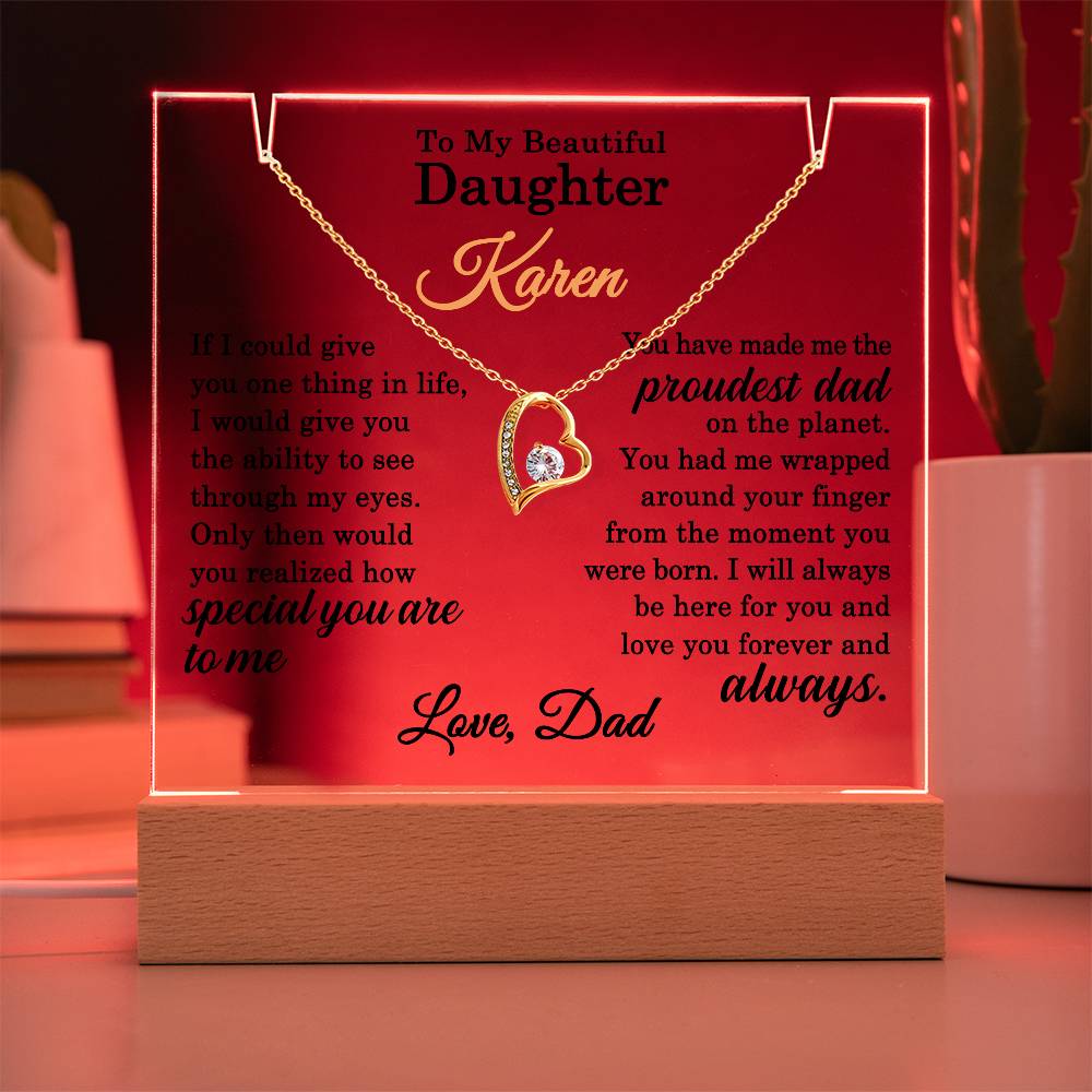 Personalized Daughter plaque gift from Proud Dad