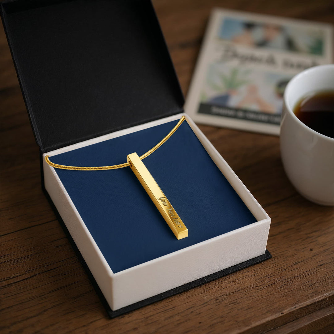 Engraved Bar Necklace – Personalized Affirmations
