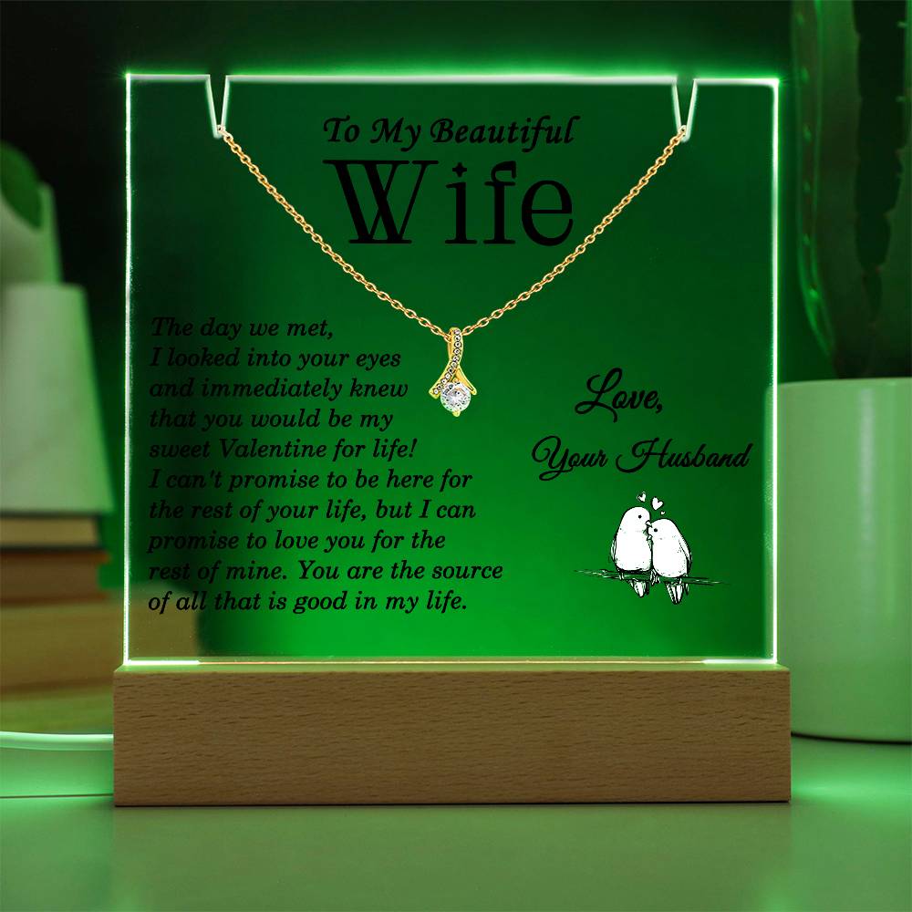 To My Beautiful Wife Plaque