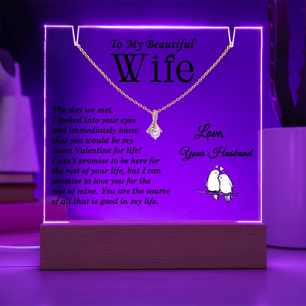 To My Beautiful Wife Plaque