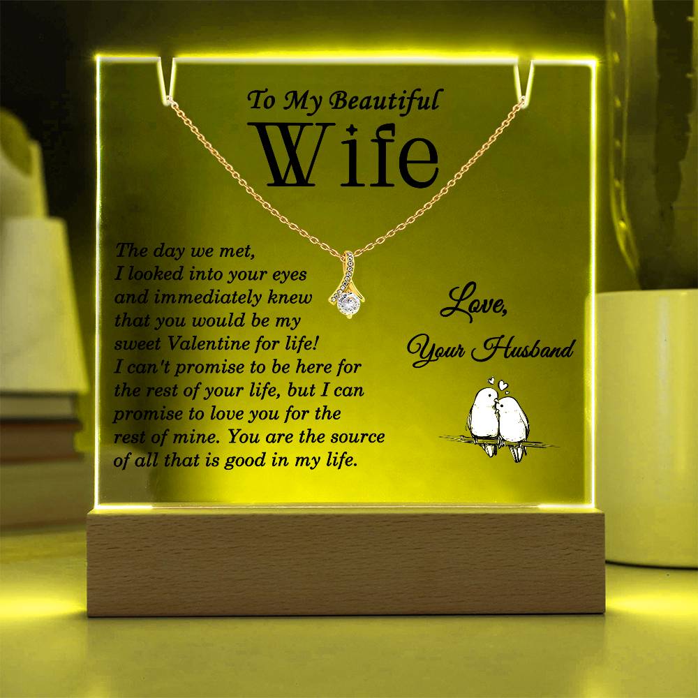 To My Beautiful Wife Plaque