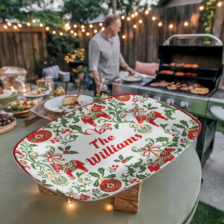 Personalized Dala Horse Christmas Platter