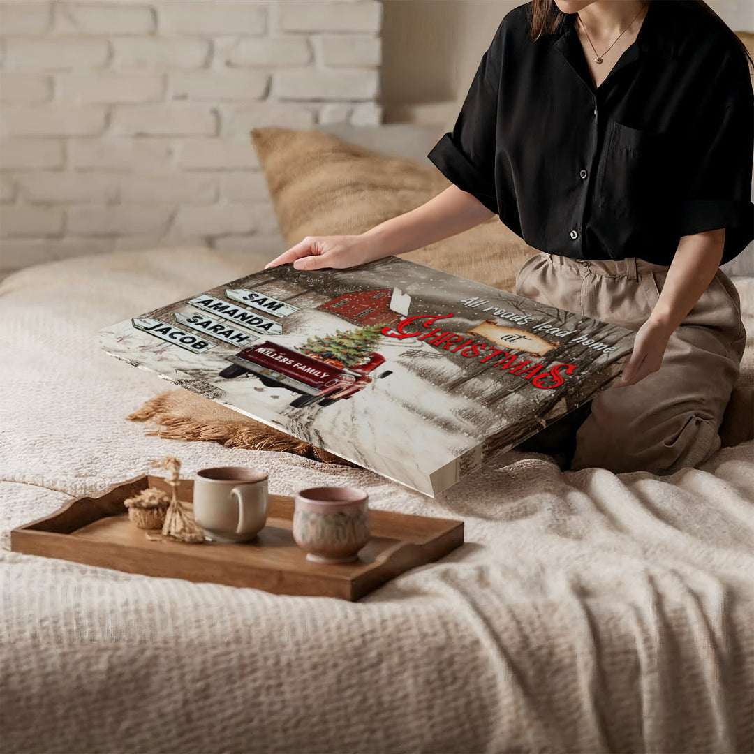 Personalized Family Christmas Sign Canvas